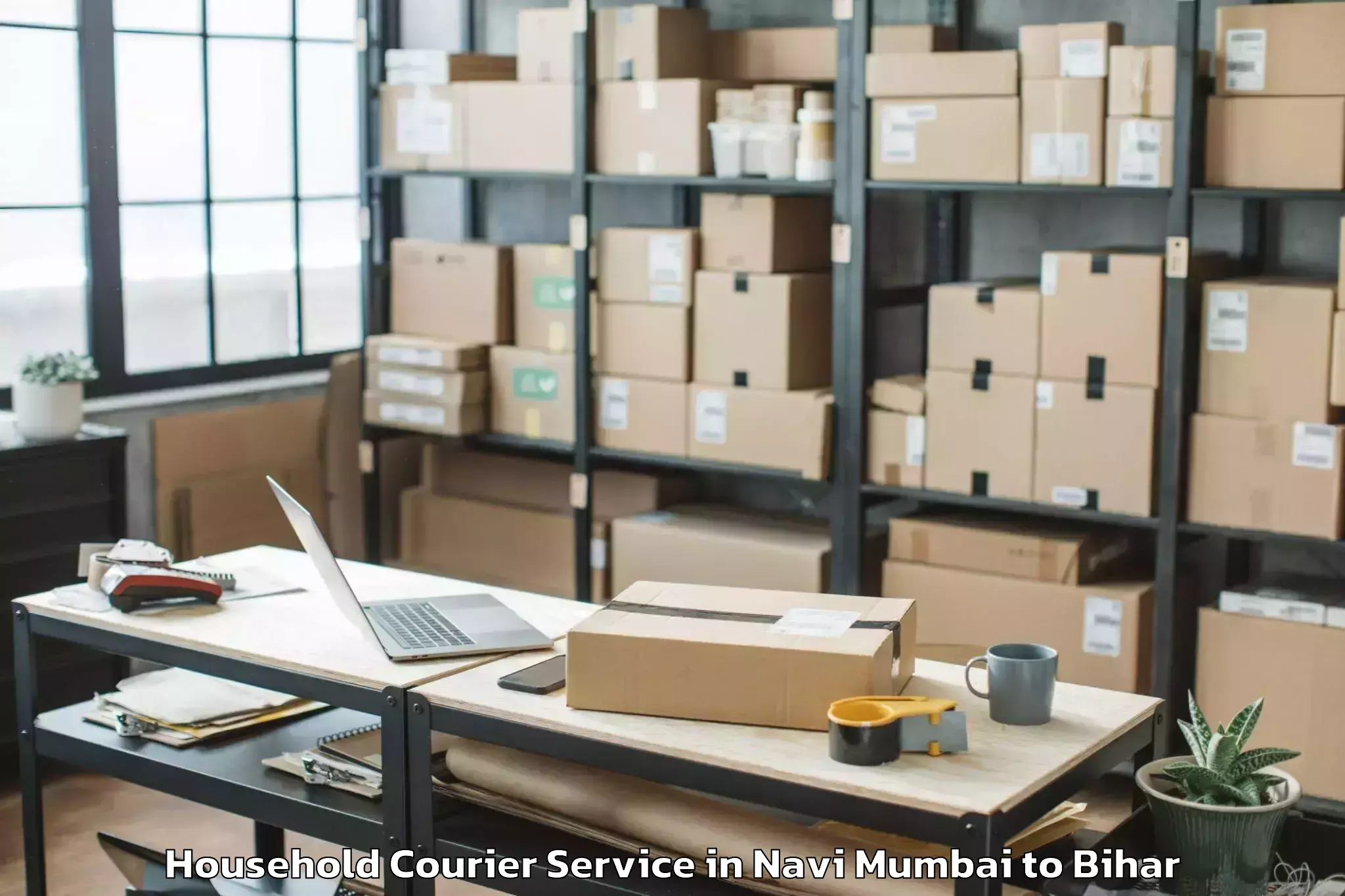 Professional Navi Mumbai to Lauria Nandangarh Household Courier